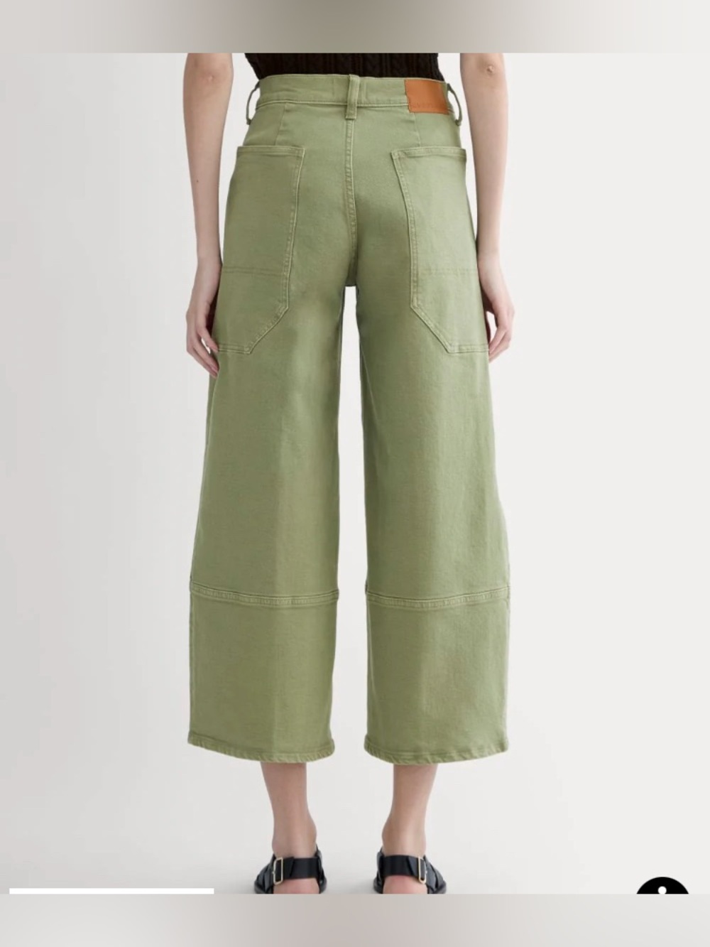 NWT EVERLANE Way High Gardener Cropped Jeans in Oil Green 23 - Picture 2 of 7